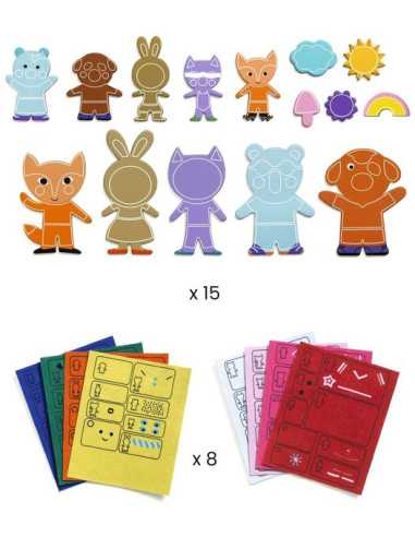 Magnets à décorer Funky Family - Do... Magnets à décorer Funky Family - Do...