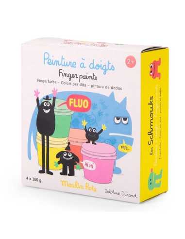 4 pots de peinture à doigts fluo Les... 4 pots de peinture à doigts fluo Les...
