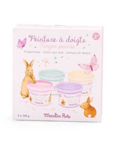 4 pots de peinture à doigts pastel... 4 pots de peinture à doigts pastel...