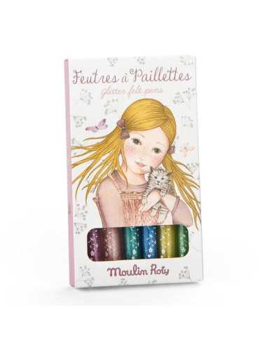 6 feutres à paillettes Les Rosalies -...