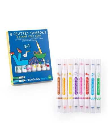 8 feutres tampons 2 en 1 Les... 8 feutres tampons 2 en 1 Les...