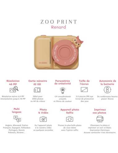 Appareil photo Renard Zoo Print - The... Appareil photo Renard Zoo Print - The...