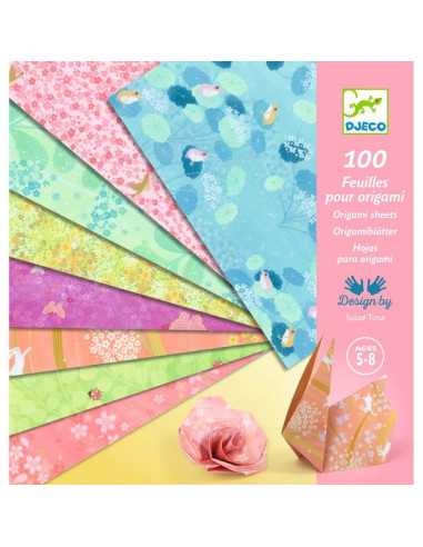 100 feuilles pour origami Haru - Djeco 100 feuilles pour origami Haru - Djeco