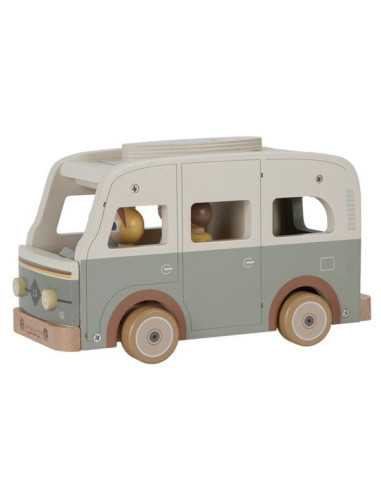 Van retro avec personnages en bois -...