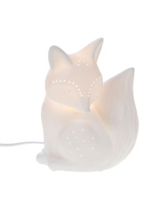 Lampe renard en porcelaine...