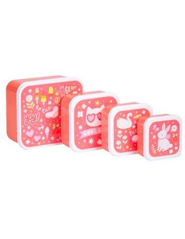 4 boites à goûter Fun - A Little... 4 boites à goûter Fun - A Little...