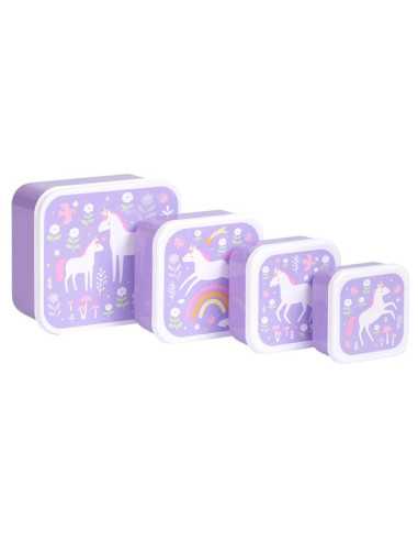 4 boites à goûter Licorne - A Little... 4 boites à goûter Licorne - A Little...