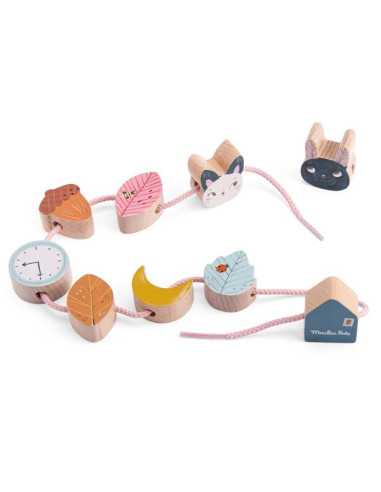 Jeu de perles en bois à enfiler Après... Jeu de perles en bois à enfiler Après...