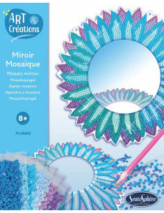 Miroir mosaïques plumes -...
