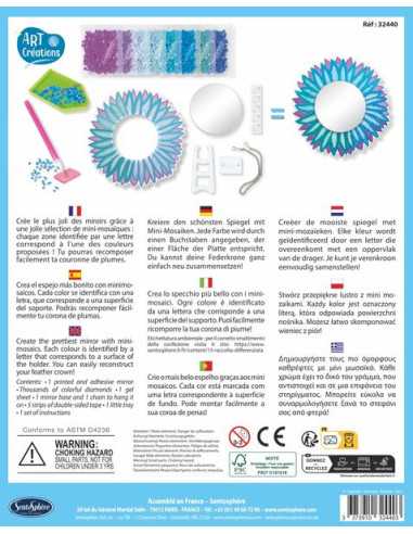 Miroir mosaïques plumes - Sentosphère Miroir mosaïques plumes - Sentosphère