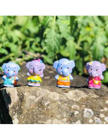 4 personnages famille Éléphant Klorofil 4 personnages famille Éléphant Klorofil
