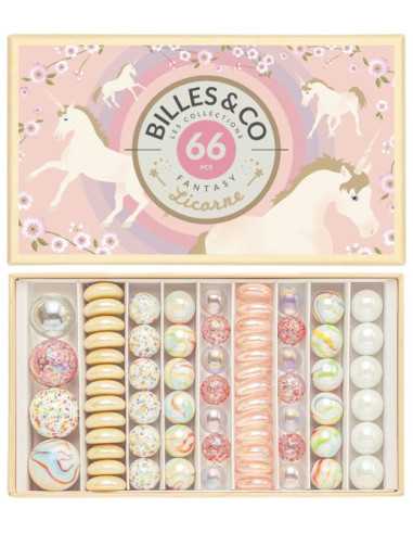 Coffret de 66 billes Licorne - Billes...