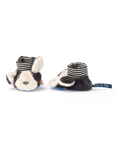 Chaussons chien Puce bleu Puce &... Chaussons chien Puce bleu Puce &...