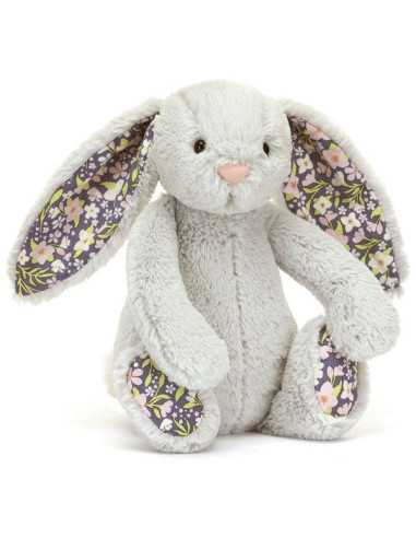Petite peluche Lapin argent Fleur -...