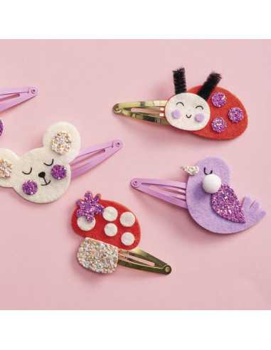6 barrettes pailletees a creer Flower Garden Janod
