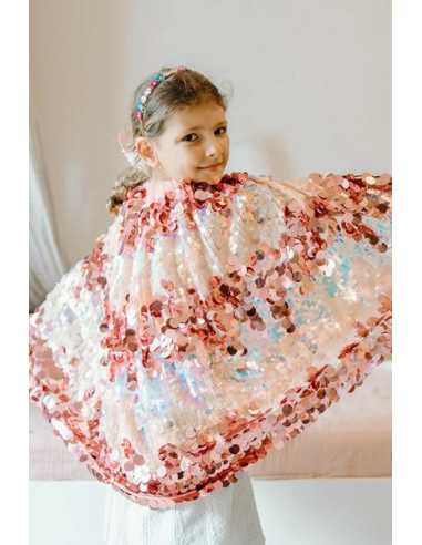 Cape pailletée brillante rose 4-6 ans... Cape pailletée brillante rose 4-6 ans...