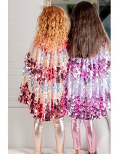 Cape pailletée brillante rose 4-6 ans... Cape pailletée brillante rose 4-6 ans...