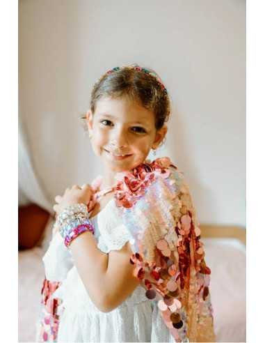 Cape pailletée brillante rose 4-6 ans... Cape pailletée brillante rose 4-6 ans...