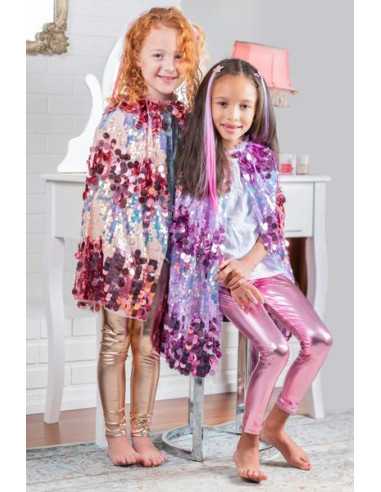 Cape pailletée brillante rose 4-6 ans... Cape pailletée brillante rose 4-6 ans...