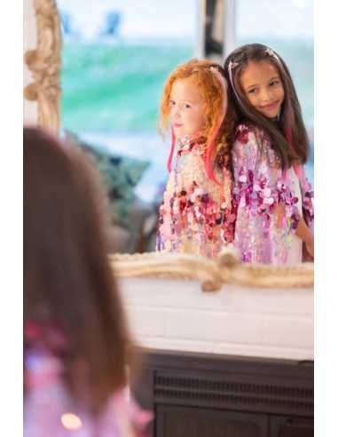 Cape pailletée brillante rose 4-6 ans... Cape pailletée brillante rose 4-6 ans...