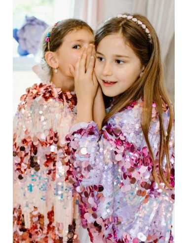 Cape pailletée brillante violette 4-6... Cape pailletée brillante violette 4-6...