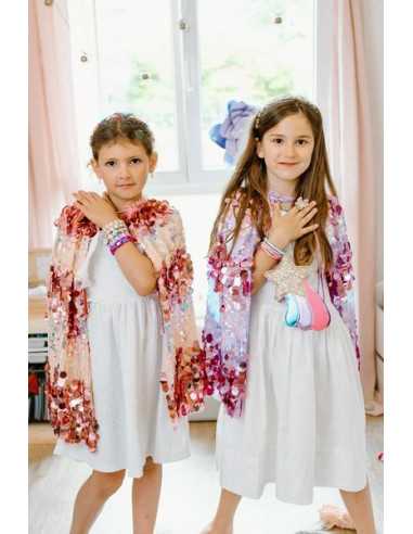 Cape pailletée brillante violette 4-6... Cape pailletée brillante violette 4-6...