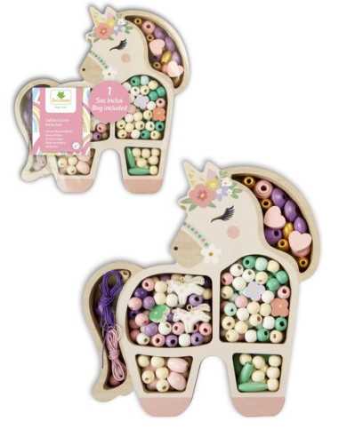 Coffret licorne perles en bois -... Coffret licorne perles en bois -...