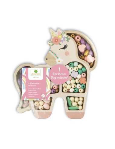 Coffret licorne perles en bois -...