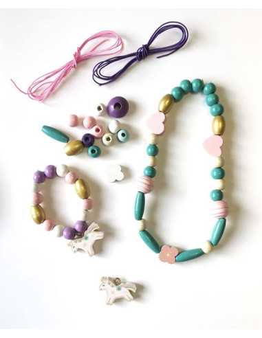 Coffret licorne perles en bois -... Coffret licorne perles en bois -...