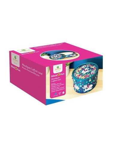 Mosaïques 3D coffret rond - Sycomore