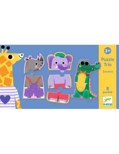 Puzzle trio Savana - Djeco Puzzle trio Savana - Djeco