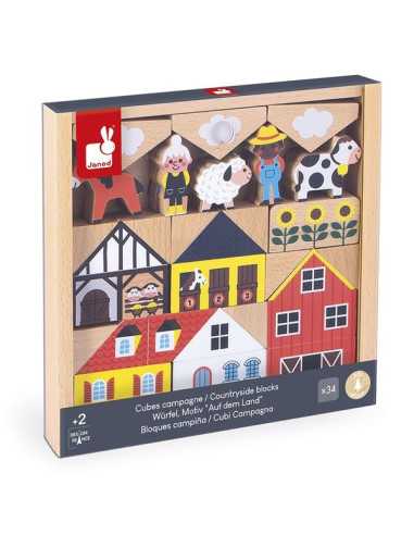 Cubes Campagne Cross Roads - Janod Cubes Campagne Cross Roads - Janod