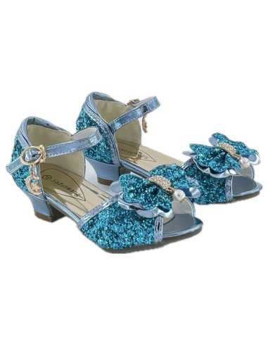 Mules à Nœuds et Paillette Bleu 3 - 4... Mules à Nœuds et Paillette Bleu 3 - 4...