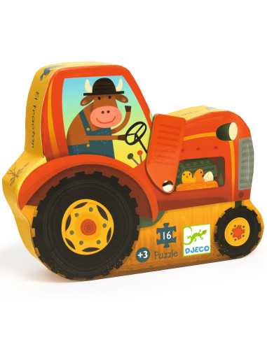 Puzzle Tracteur 16 pièces - Djeco