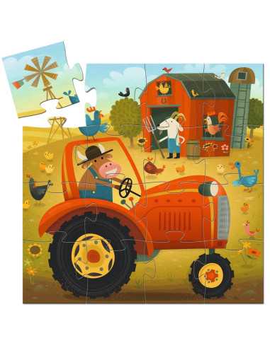 Puzzle Tracteur 16 pièces - Djeco Puzzle Tracteur 16 pièces - Djeco