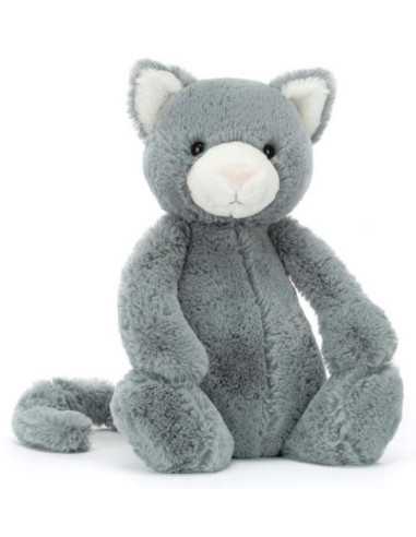 Peluche Chaton gris foncé timide -...
