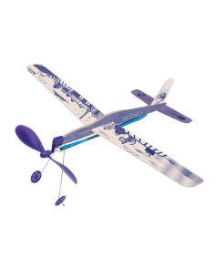 Avion bleu à élastique -...