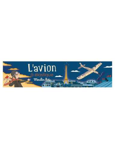 Avion bleu à élastique - Moulin Roty Avion bleu à élastique - Moulin Roty