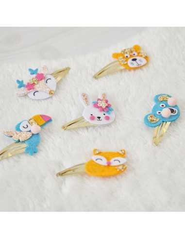 Barrettes animaux pailletés à créer -... Barrettes animaux pailletés à créer -...