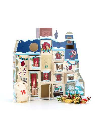 Maison de l'avent en bois à remplir -... Maison de l'avent en bois à remplir -...