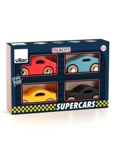 Coffret de 4 voitures super cars - Vilac