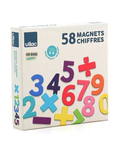 Magnets chiffres bois 58 pièces - Vilac