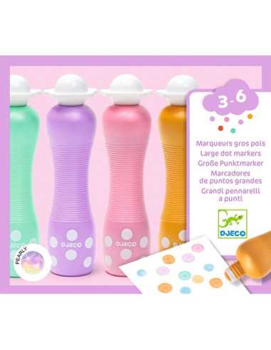 4 Marqueurs gros pois Pearly - Djeco 4 Marqueurs gros pois Pearly - Djeco