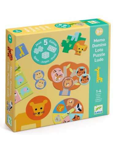 Coffret de 5 jeux Animaux sauvages -...