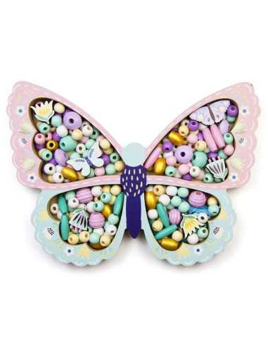 Coffret de perles en bois Papillon -...