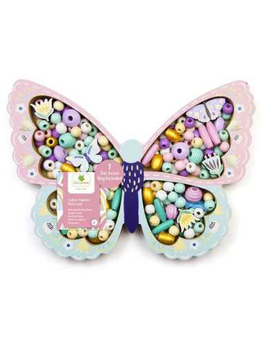Coffret de perles en bois Papillon -... Coffret de perles en bois Papillon -...