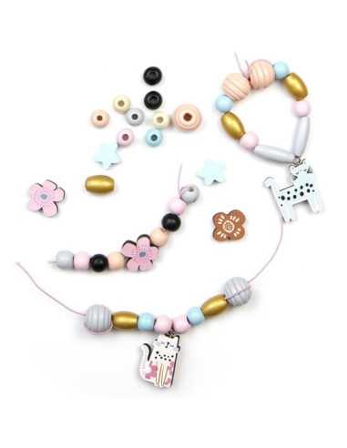 Coffret de perles en bois Chat -... Coffret de perles en bois Chat -...