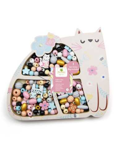 Coffret de perles en bois Chat -... Coffret de perles en bois Chat -...
