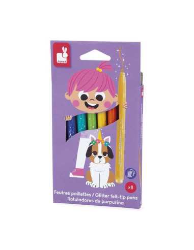 8 Feutres pailletés - Janod 8 Feutres pailletés - Janod