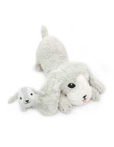 Peluche Toutou le chien gris clair -...